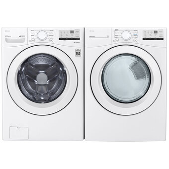 Best Buy Lg 5.2 cu. ft. high efficiency front load washer & 7.4 cu. ft. electric dryer - white offer