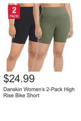 Costco Danskin women's 2-pack high rise bike short offer
