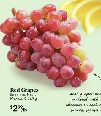 Urban Fare Red grapes offer