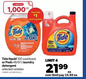 Real Canadian Superstore Tide liquid or pods laundry detergent offer