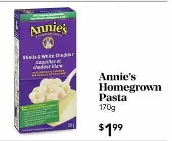Urban Fare Annie's homegrown pasta offer