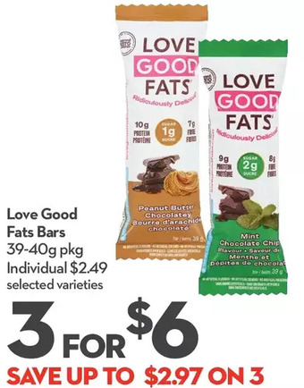 Longo's Love good fats bars offer