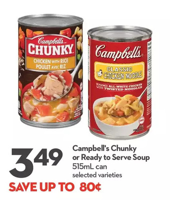 Longo's Campbell's chunky or ready to serve soup offer