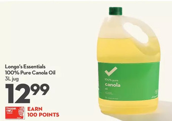 Longo's Longo's essentials 100% pure canola oil offer