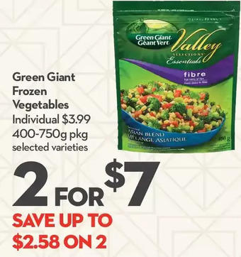 Longo's Green giant frozen vegetables offer