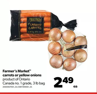 Real Canadian Superstore Farmer's market carrots or yellow onions offer
