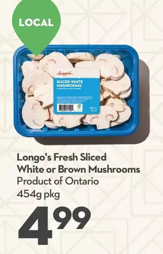 Longo's Longo's fresh sliced white or brown mushrooms offer