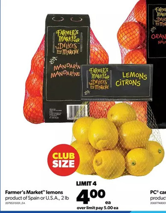 Real Canadian Superstore Farmer's market lemons offer