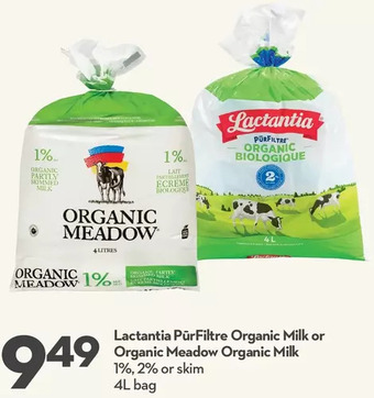 Longo's Lactantia purfiltre organic milk or organic meadow organic milk offer