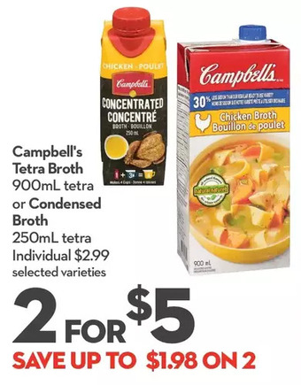 Longo's Campbell's tetra broth or condensed broth offer
