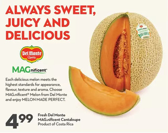 Longo's Fresh del monte mag.nificent cantaloupe offer