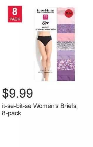 Costco It-se-bit-se women’s briefs, 8-pack offer
