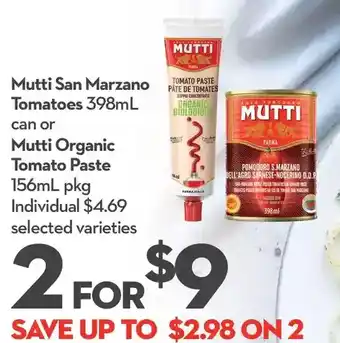 Longo's Mutti san marzano tomatoes or mutti organic tomato paste offer