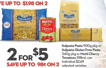 Longo's Italpasta pasta or italpasta gluten free pasta or mutti cherry tomatoes offer
