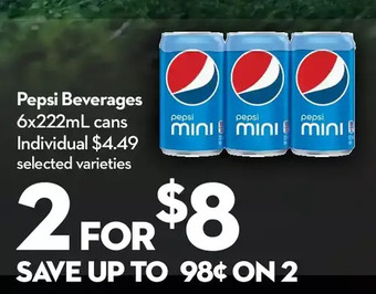 Longo's Pepsi beverages offer