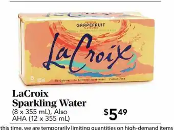 Urban Fare Lacroix sparkling water offer