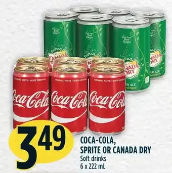 Marché Adonis Coca-cola, sprite or canada dry soft drinks offer
