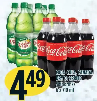 Marché Adonis Coca-cola, canada dry or sprite soft drinks offer