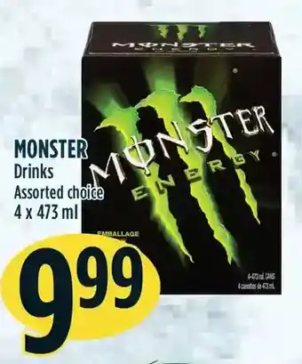Marché Adonis Monster drinks offer