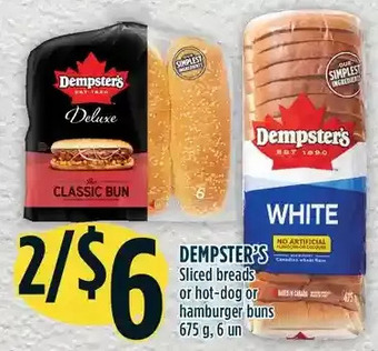 Marché Adonis Dempster's sliced breads or hot-dog or hamburger buns offer