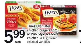 Fortinos Janes ultimates chicken burgers offer