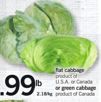 Fortinos Flat cabbage offer