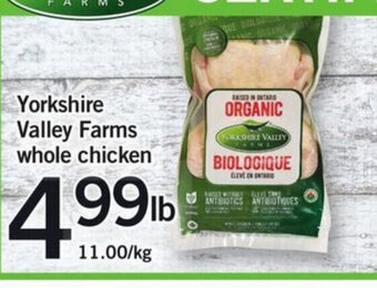 Fortinos Yorkshire valley farms whole chicken offer