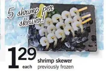 Fortinos Shrimp skewer offer