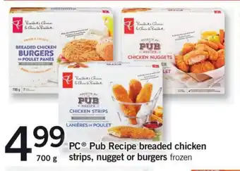 Fortinos PC pub recipe breaded chicken strips offer