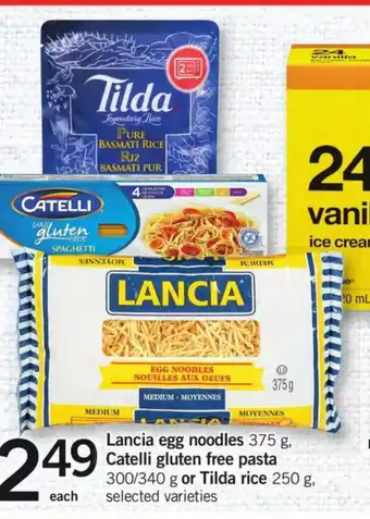 Fortinos Lancia egg noodles offer