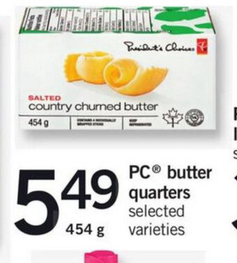 Fortinos PC butter quarters offer