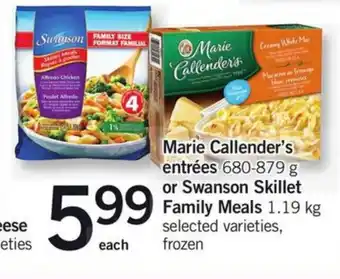 Fortinos Marie callender's entrées offer