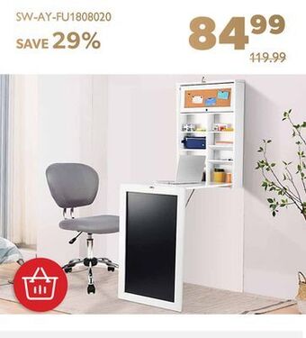 Shopper+ Wall mount desk fold out convertible desk with large storage area - sortwise offer