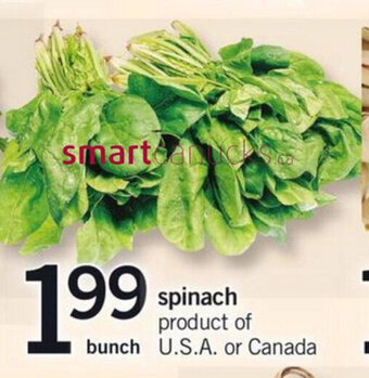 Fortinos Spinach offer