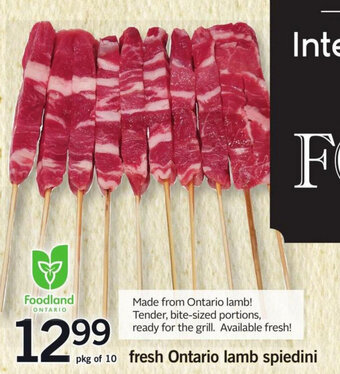 Fortinos Fresh Ontario lamb spiedini offer