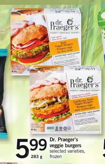 Fortinos Dr. Praegers's veggie burgers offer