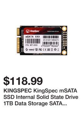 Newegg Kingspec msata ssd internal solid state drive 1tb data storage sata hard drives 3d nand flash pc desktop laptop notebook comp offer