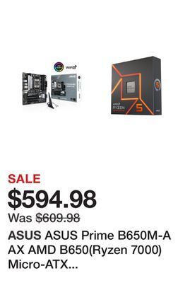Newegg Asus prime b650m-a ax amd b650(ryzen 7000) micro-atx motherboard(ddr5 pcie 5.0 m.2 support 2.5gb ethernet wi-fi 6 displayport offer
