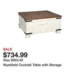 Ashley Furniture Wystfield cocktail table with storage offer