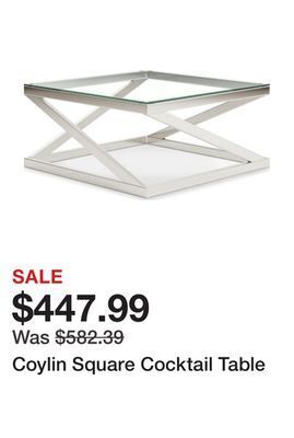Ashley Furniture Coylin square cocktail table offer