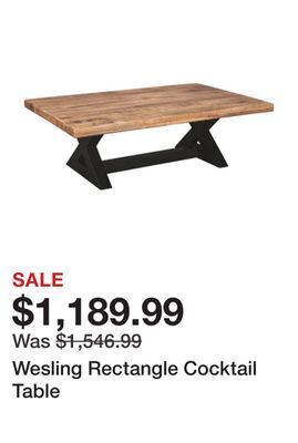 Ashley Furniture Wesling rectangle cocktail table offer