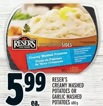 Metro Reser's creamy mashed potatoes or garlic mashed potatoes offer