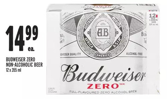Metro Budweiser zero non-alcoholic beer offer