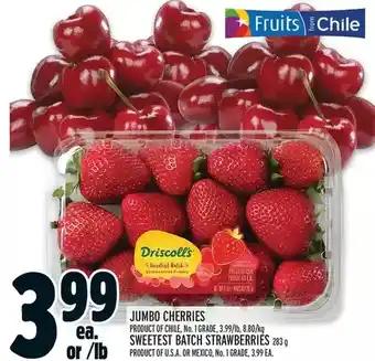 Metro Jumbo cherries | sweetest batch strawberries offer