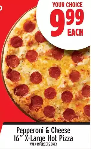 Metro Pepperoni & cheese 16" x-large hot pizza offer