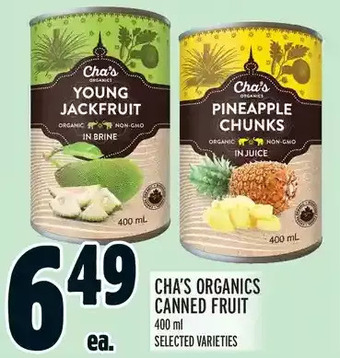 Metro Cha's organics canned fruit offer