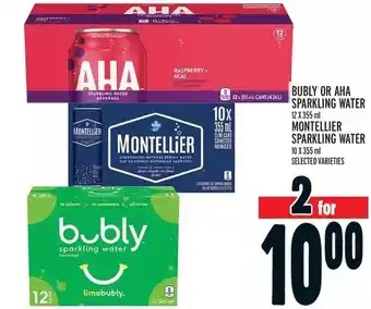 Metro Bubly or aha sparkling water | montellier sparkling water offer
