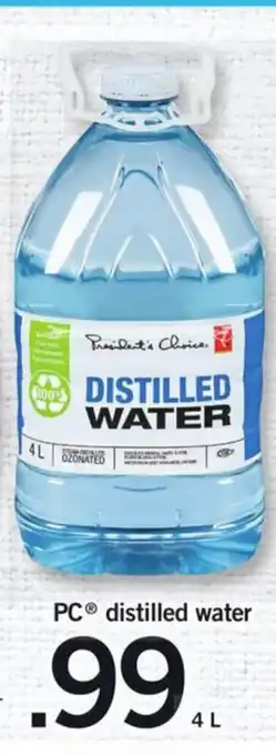 Fortinos Distilled water offer