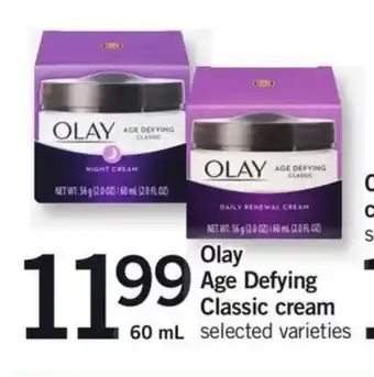 Fortinos Olay Age Defying Classic cream offer