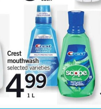 Fortinos Crest mouthwash offer